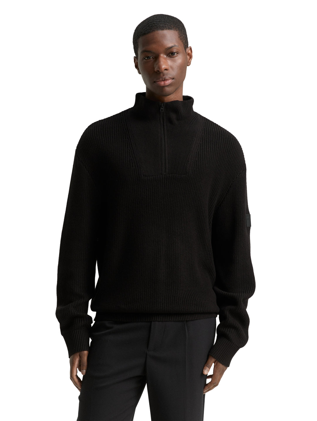 relaxed knit troyer, Black 29999 Bild 5