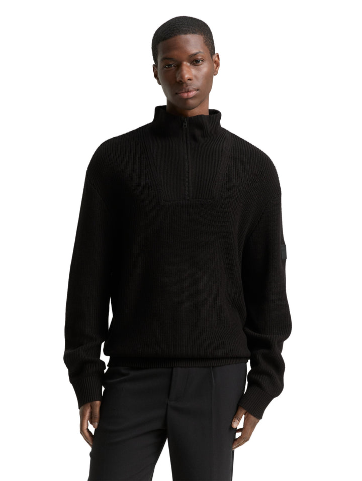 relaxed knit troyer, Black 29999 Bild 5