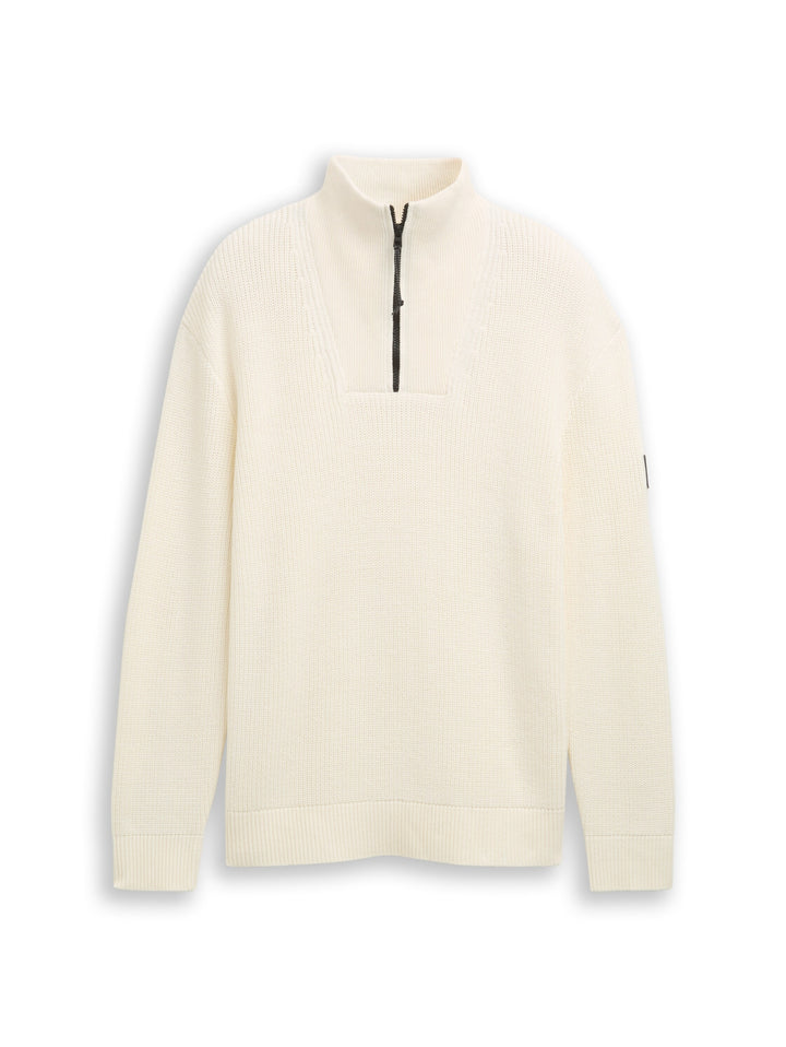 relaxed knit troyer, Wool White 12906 Bild 1