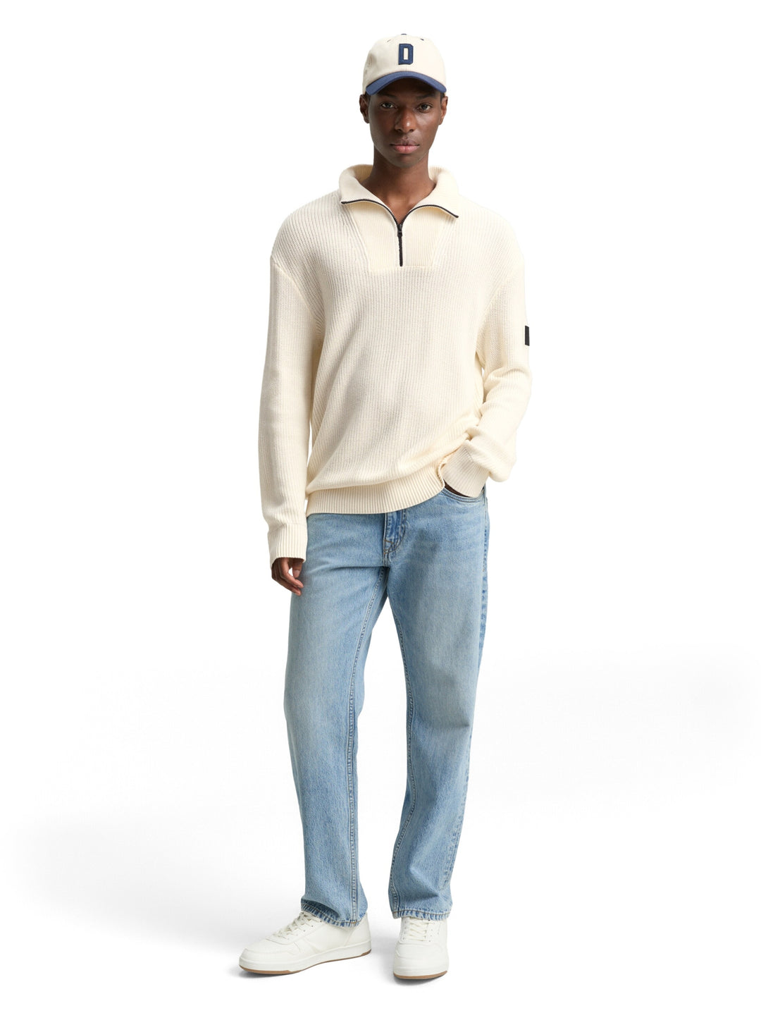 relaxed knit troyer, Wool White 12906 Bild 3