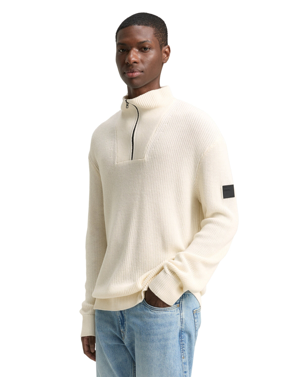 relaxed knit troyer, Wool White 12906 Bild 5