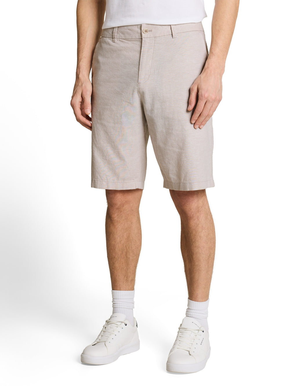 relaxed linen chino shorts, muted grey chambray 39546 Bild 2