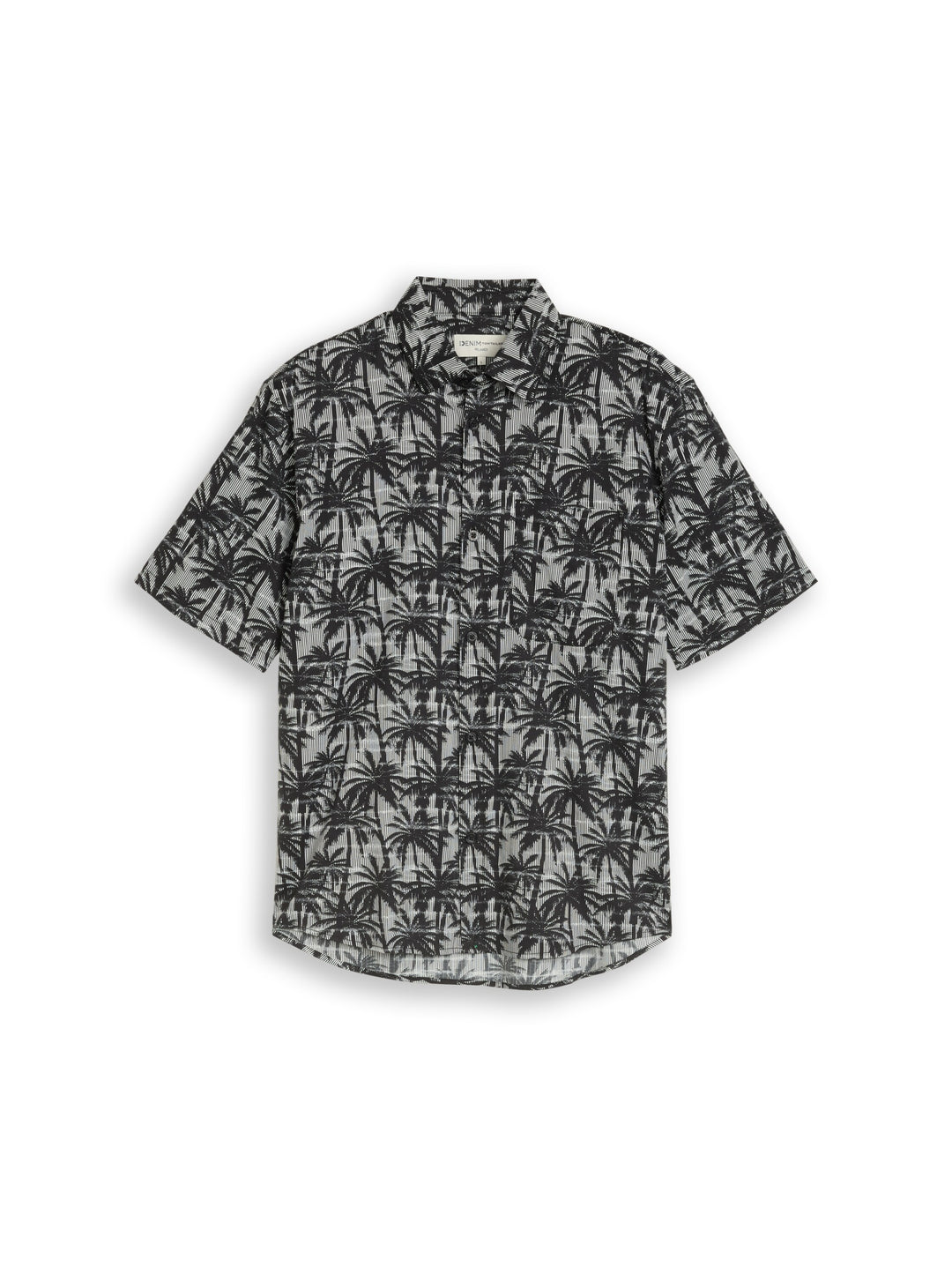 relaxed printed shirt, black white stripy palm print 40034 Bild 1
