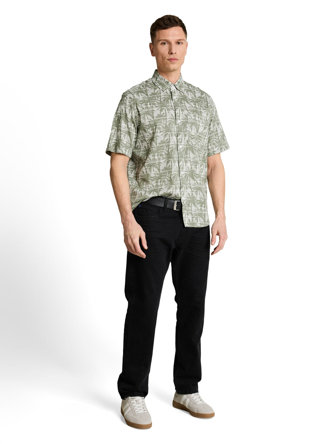 relaxed printed shirt, sea spray stripy palm print 39499 Bild 3