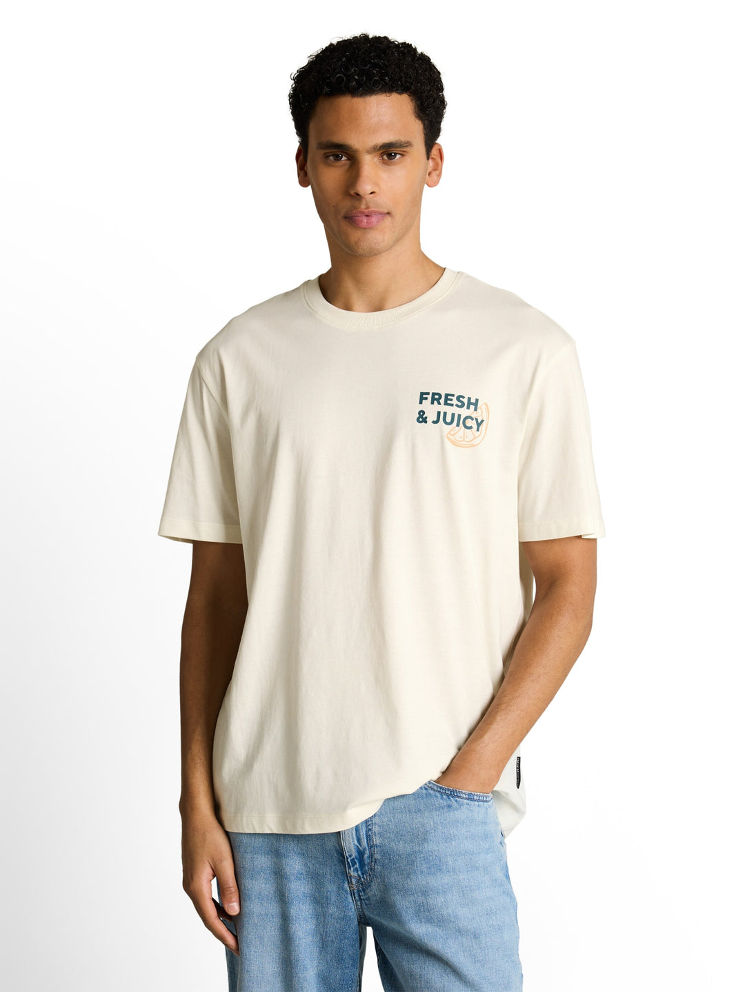 relaxed printed t-shirt, Wool White 12906 Bild 5