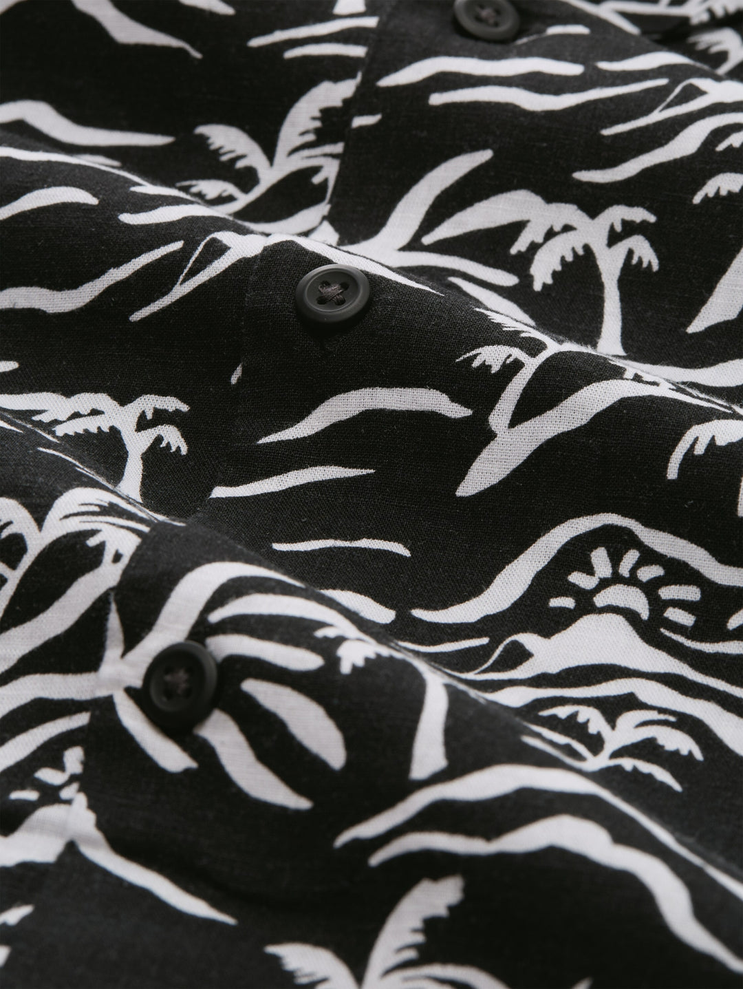 relaxed printed viscose linen, black sun palm print 39716 Bild 2
