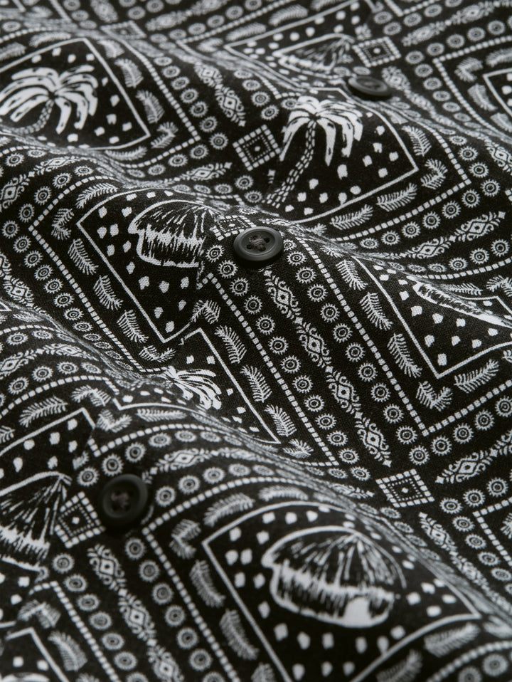 relaxed printed viscose linen, black white tropical print 40045 Bild 2