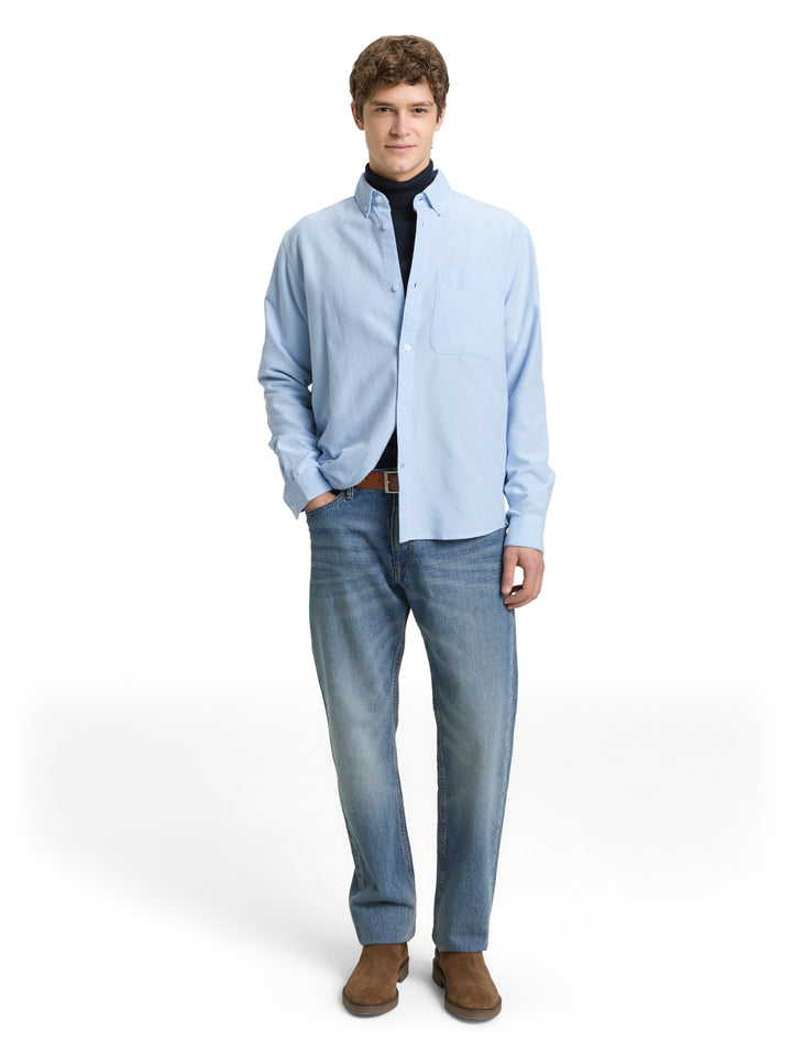 relaxed striped shirt, light blue small stripe 39057 Bild 3