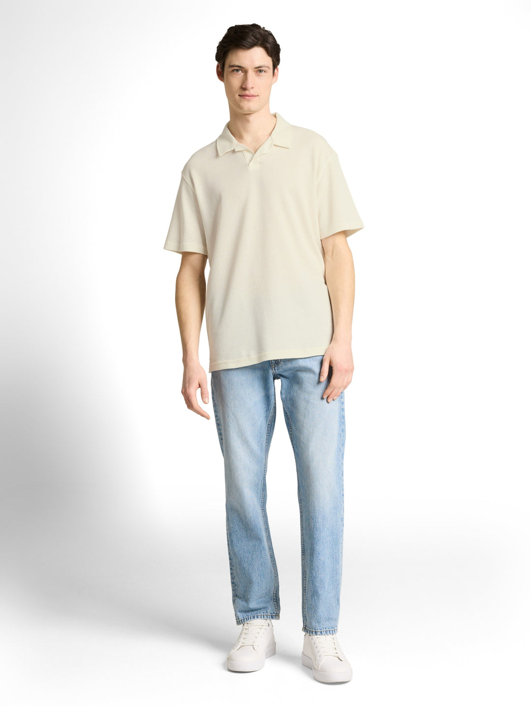 relaxed structured polo, Wool White 12906 Bild 3