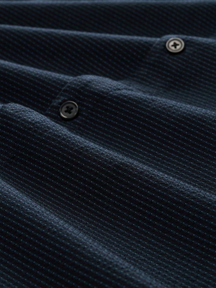 relaxed structured shirt, black blue horizontal stripe 40247 Bild 2