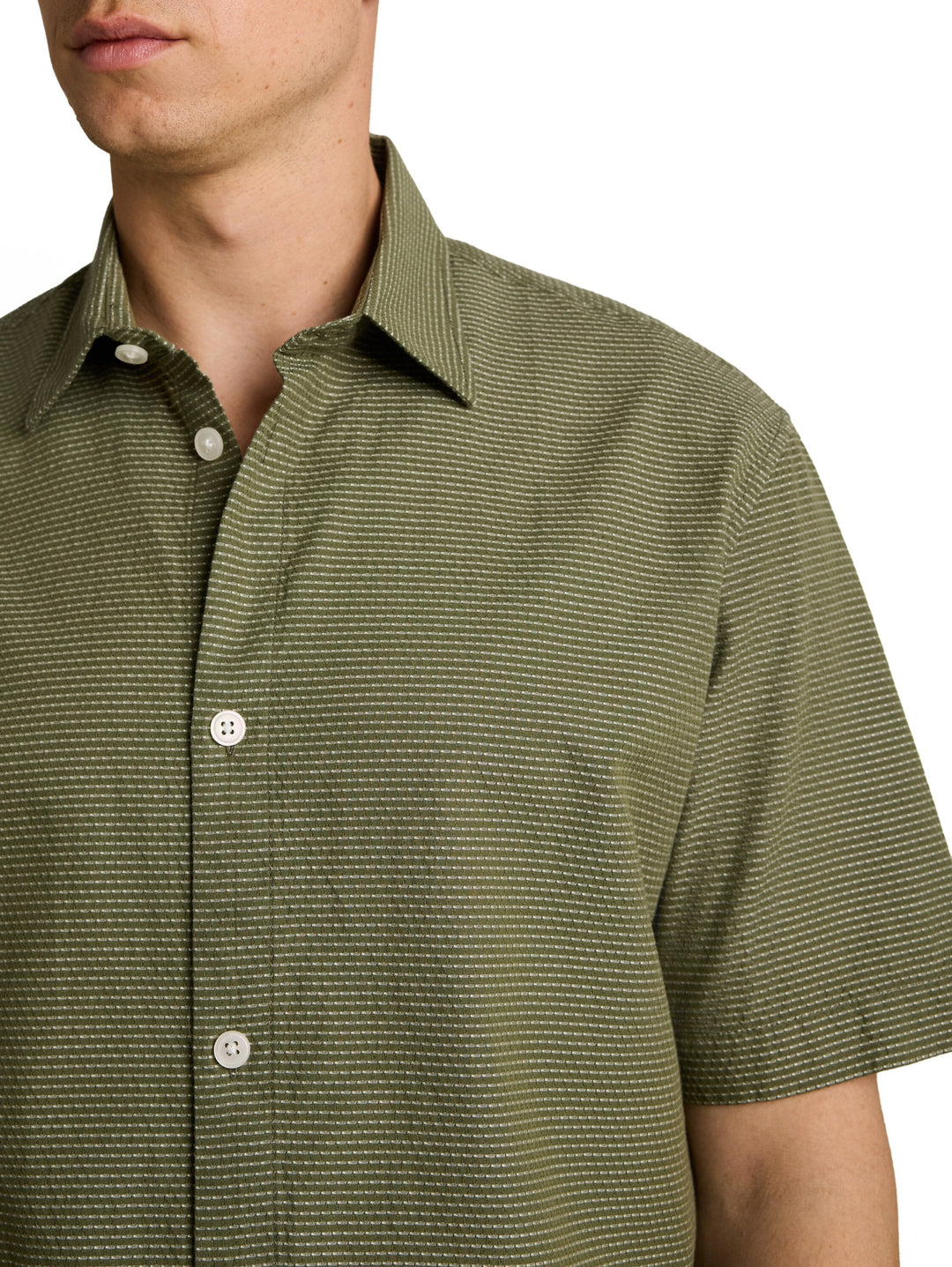 relaxed structured shirt, olive horizontal stripe 40246 Bild 6