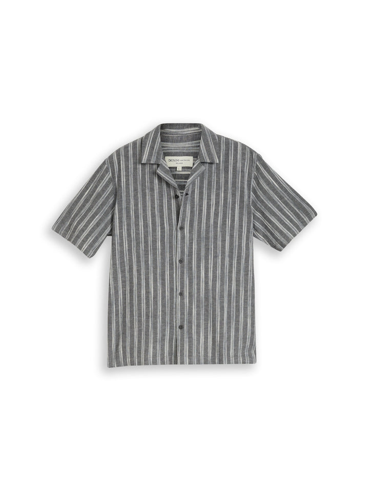 relaxed structured striped shi, black greyish stripe 39522 Bild 1