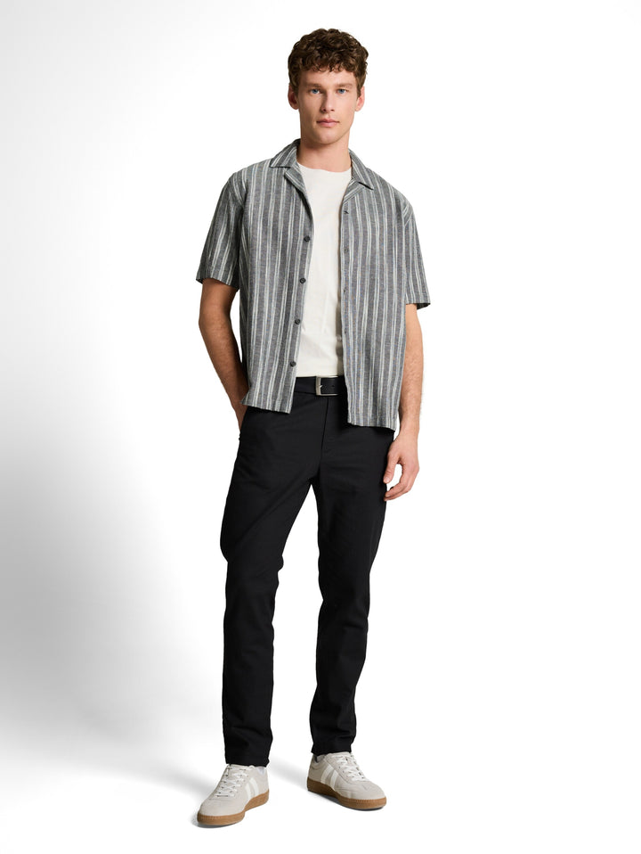 relaxed structured striped shi, black greyish stripe 39522 Bild 3