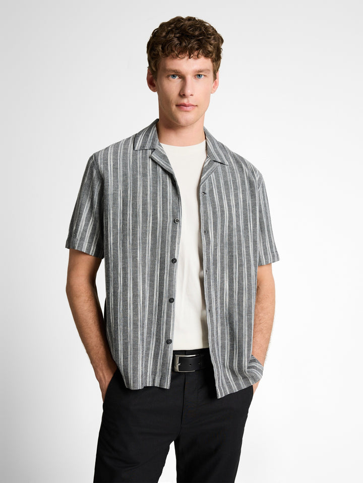 relaxed structured striped shi, black greyish stripe 39522 Bild 5
