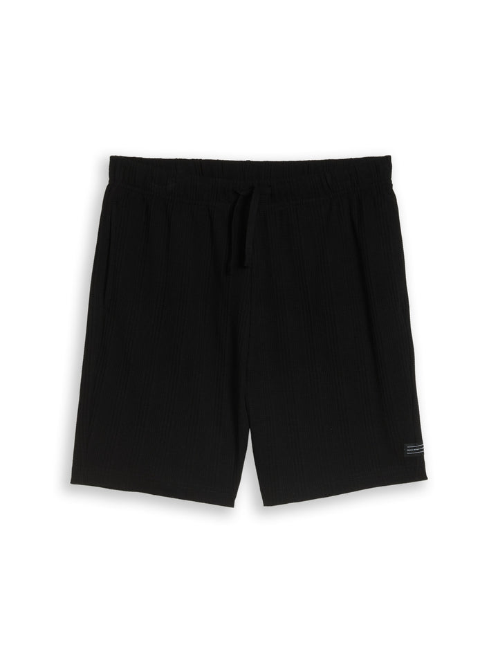 relaxed structured sweat short, Black 29999 Bild 1
