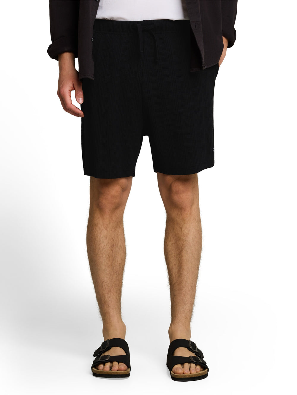 relaxed structured sweat short, Black 29999 Bild 2