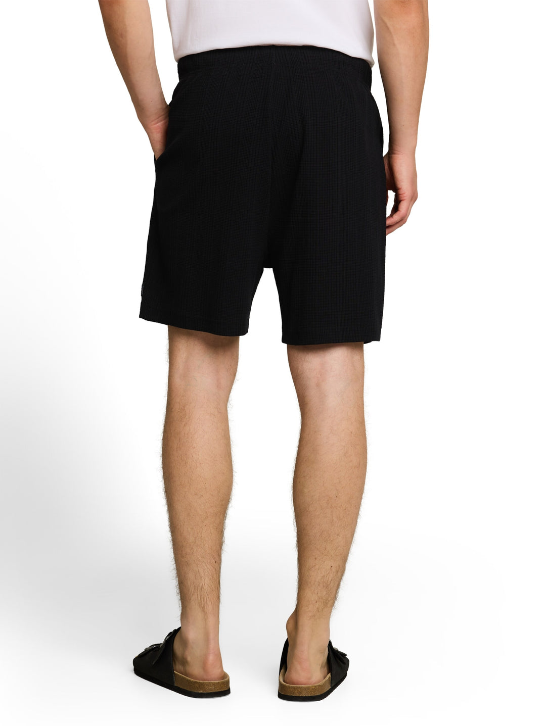 relaxed structured sweat short, Black 29999 Bild 4