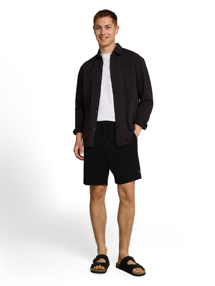 relaxed structured sweat short, Black 29999 Bild 6