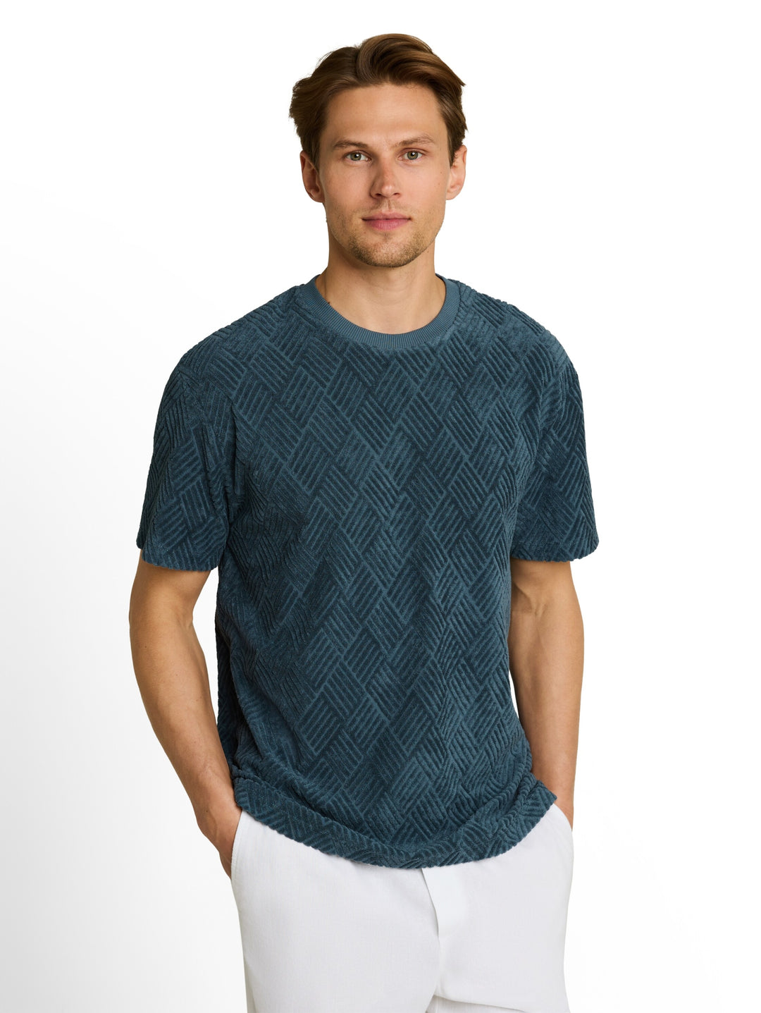 relaxed structured t-shirt, tide petrol 32227 Bild 5
