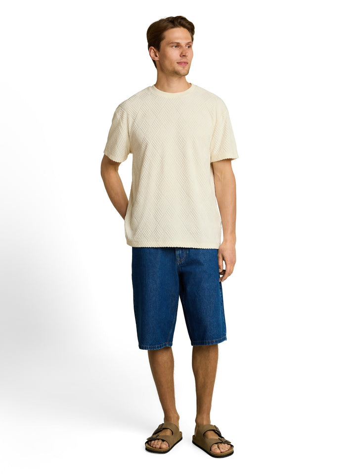 relaxed structured t-shirt, Wool White 12906 Bild 3