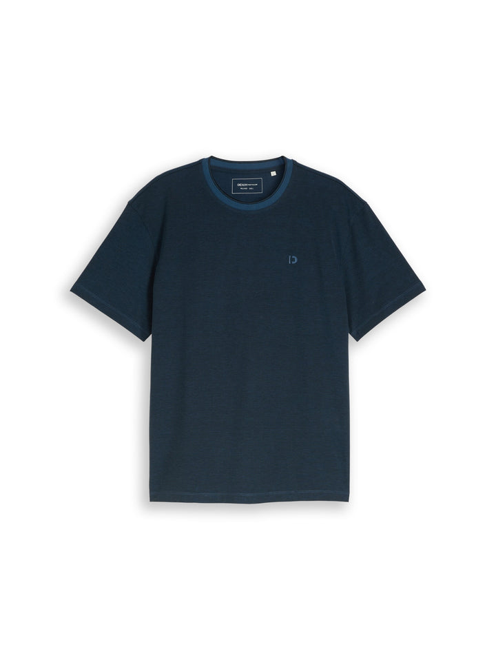 relaxed structured tshirt, blue black two tone pique 39868 Bild 1