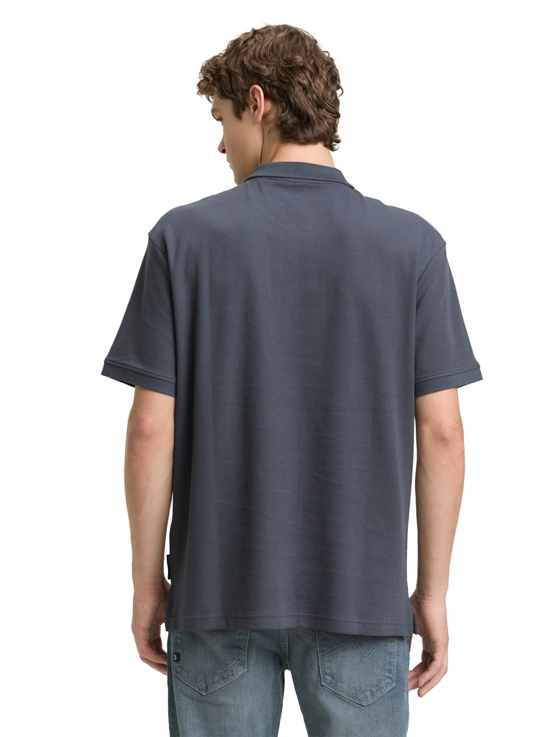 relaxed structured zip polo, urban medium grey 21756 Bild 4