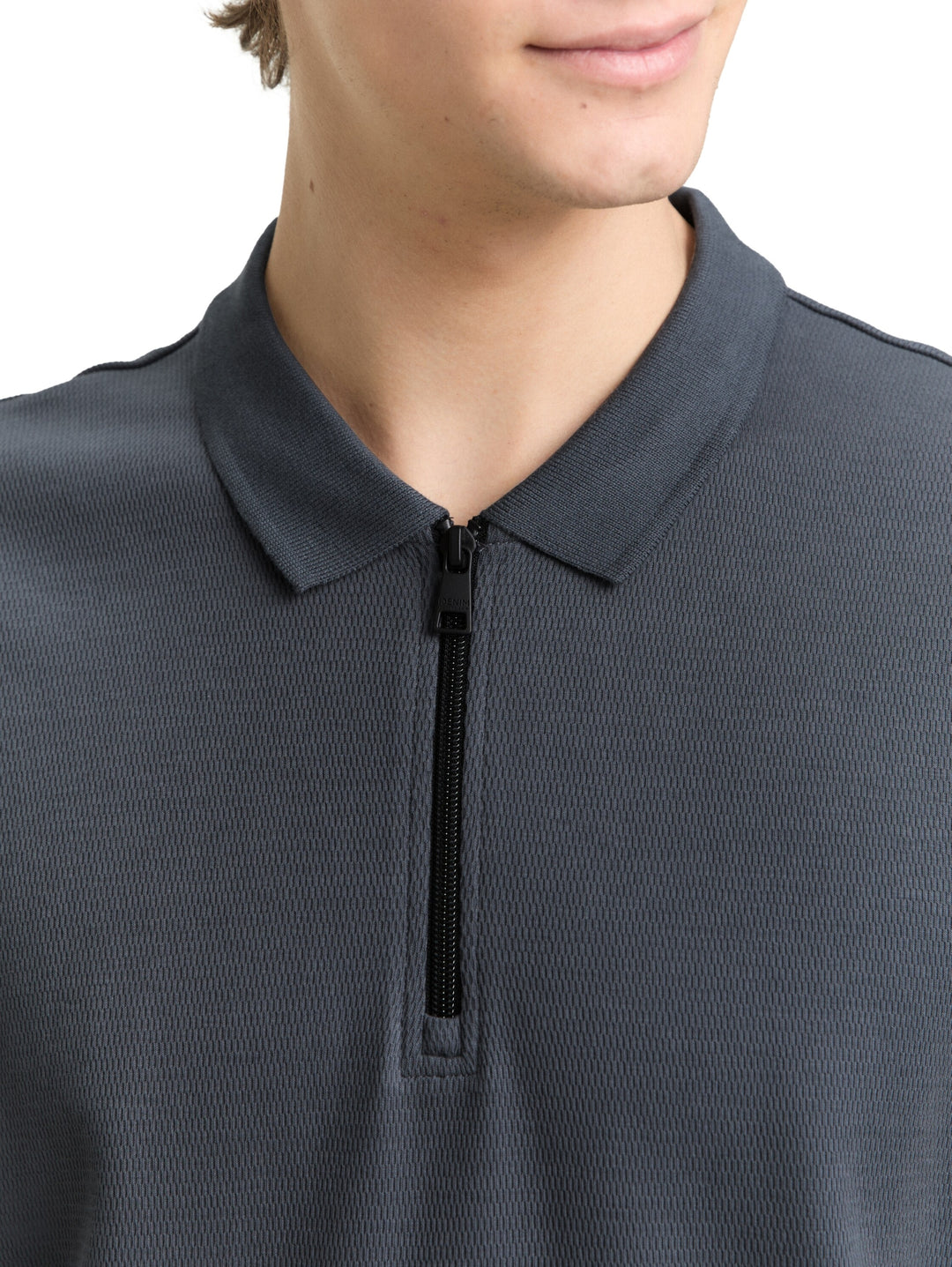relaxed structured zip polo, urban medium grey 21756 Bild 5