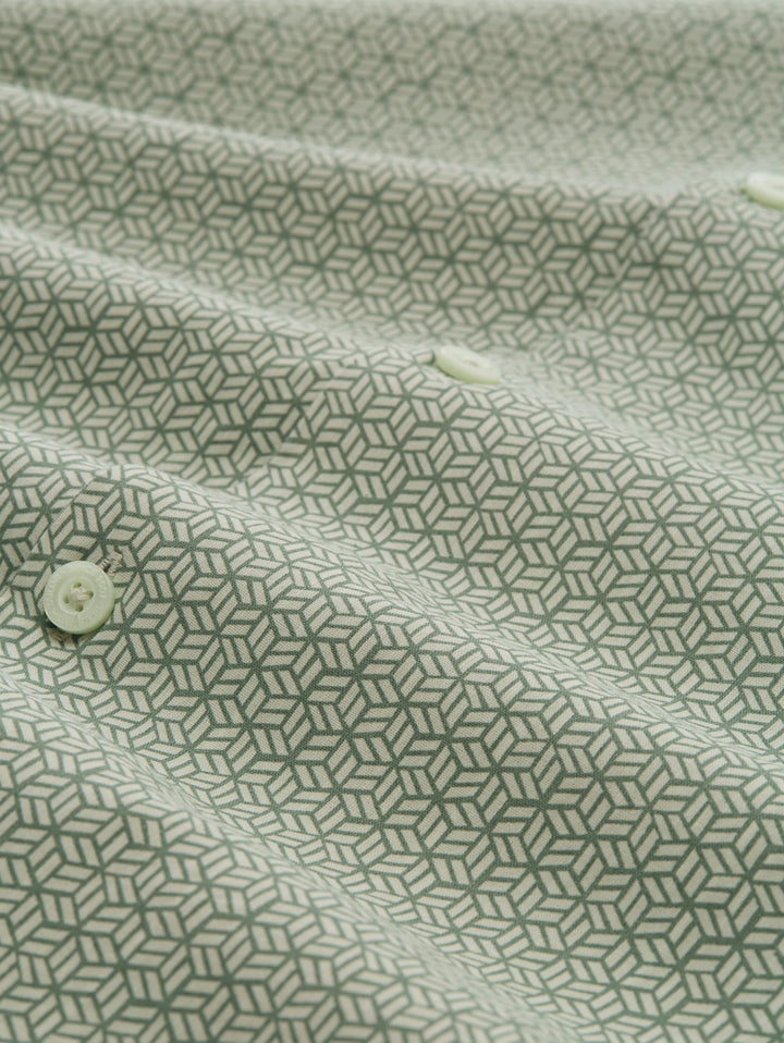 relaxed viscose resort shirt, green mint geometrical print 39497 Bild 2