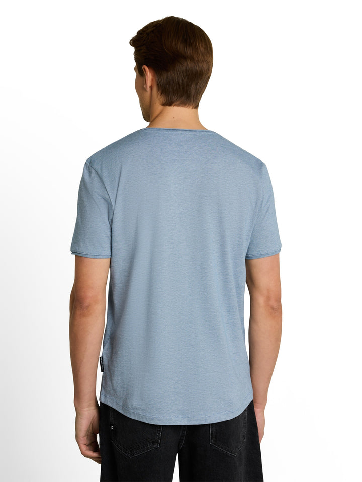 rounded hem finestripe t-shirt, classic dust blue fine stripe 40295 Bild 4