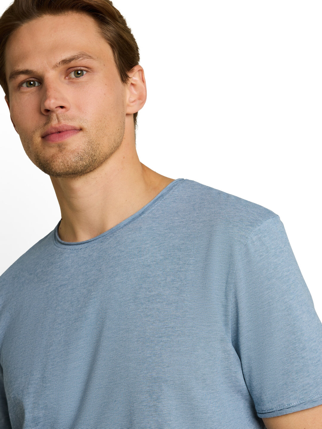 rounded hem finestripe t-shirt, classic dust blue fine stripe 40295 Bild 6