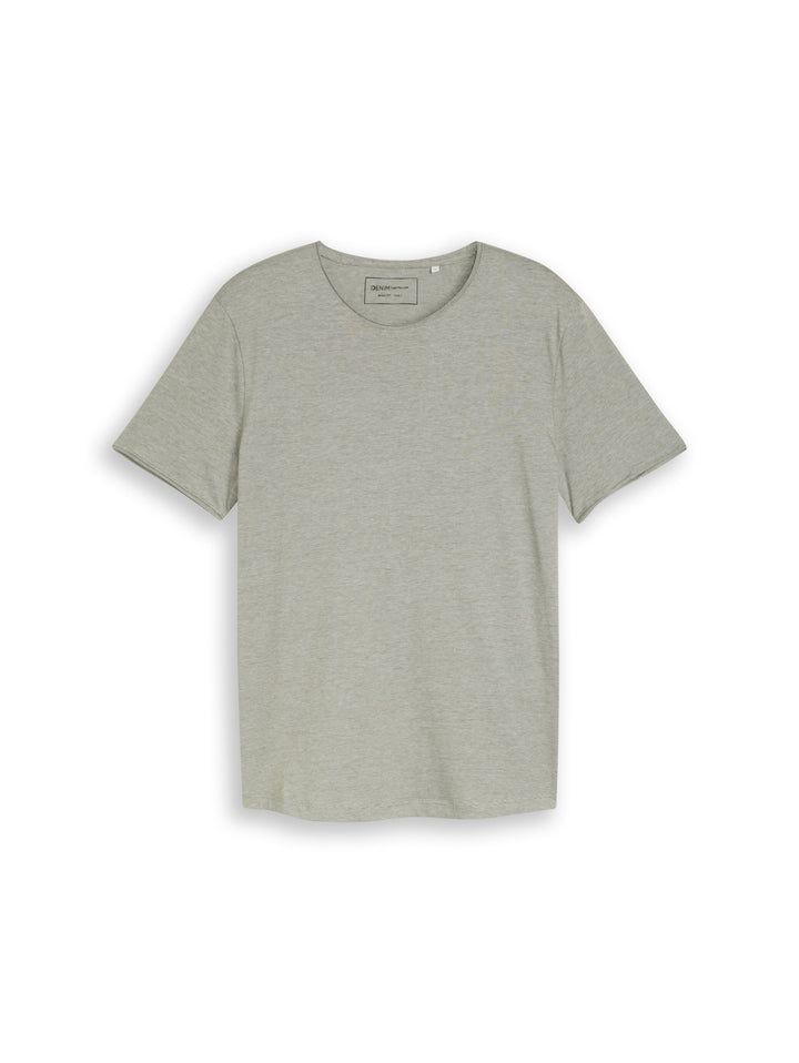 rounded hem finestripe t-shirt, oak leaf green fine stripe 40296 Bild 1