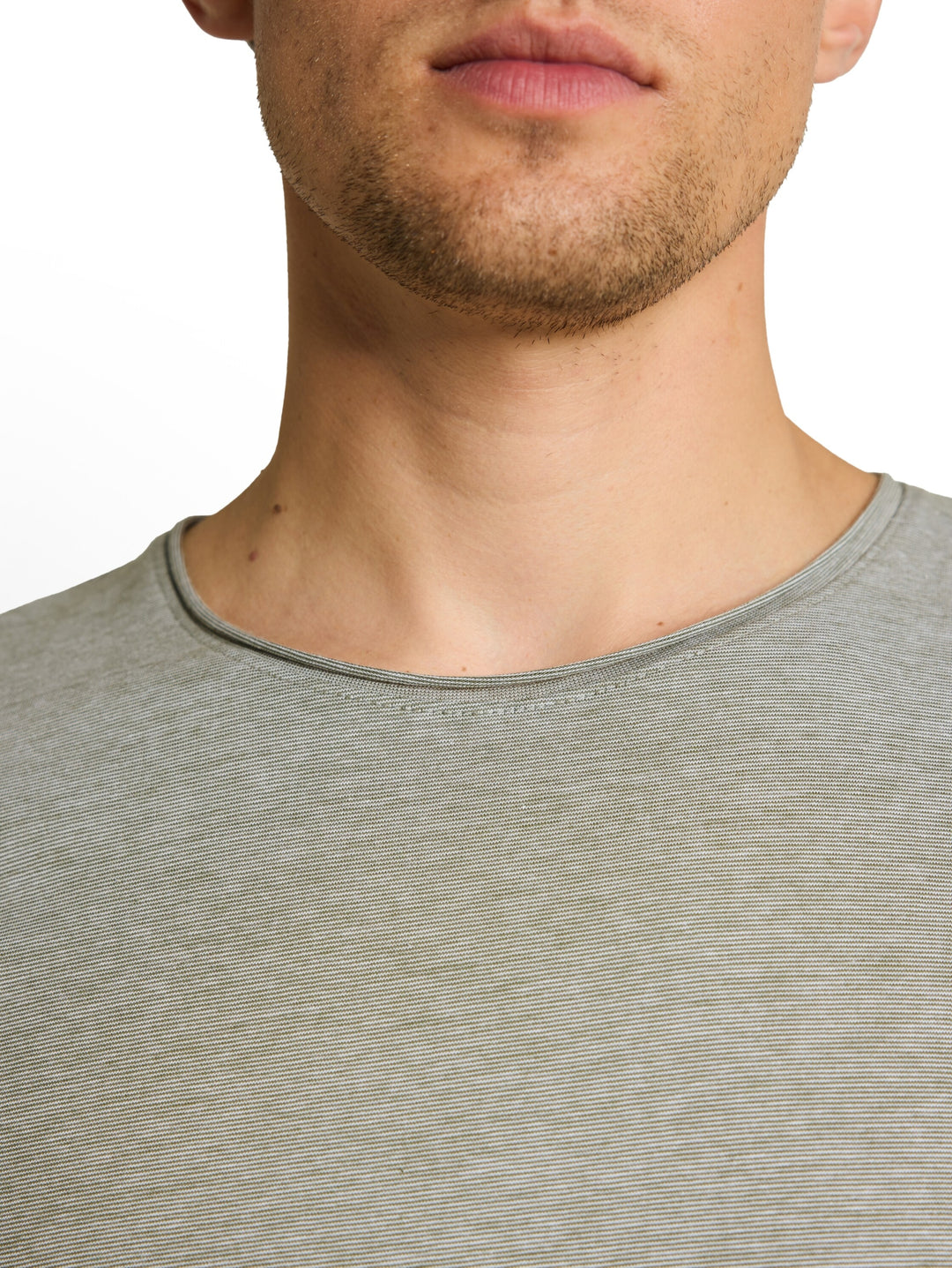 rounded hem finestripe t-shirt, oak leaf green fine stripe 40296 Bild 5