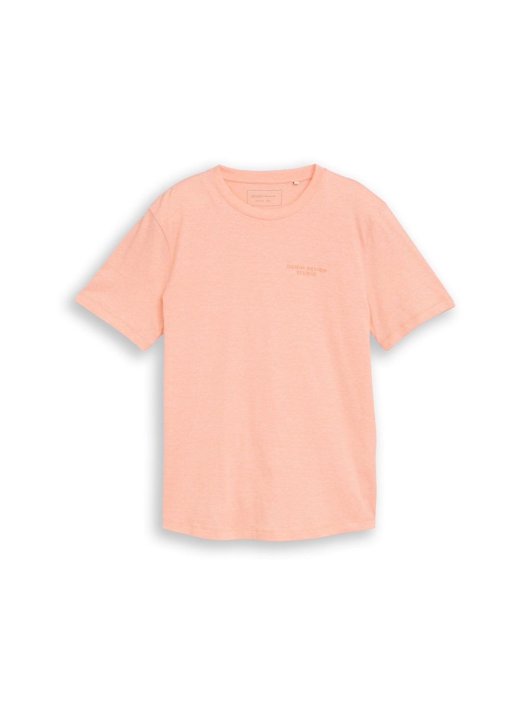 rounded hem finestripe t-shirt, peach orange white fine stripe 40342 Bild 1