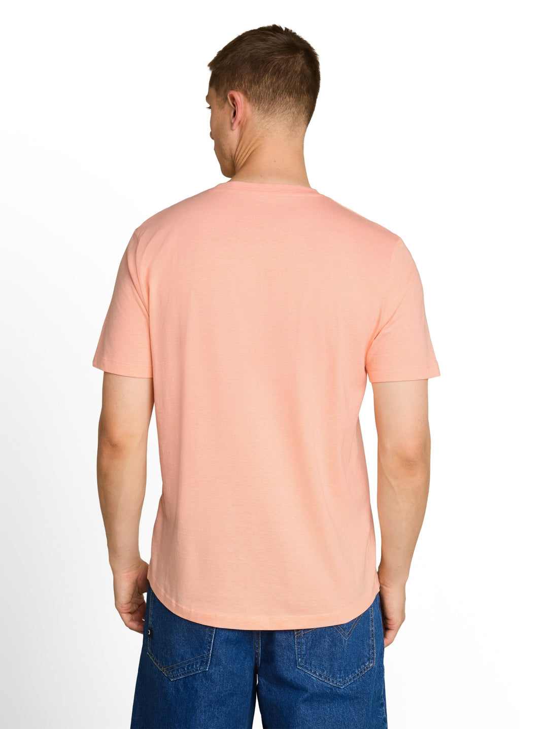 rounded hem finestripe t-shirt, peach orange white fine stripe 40342 Bild 4