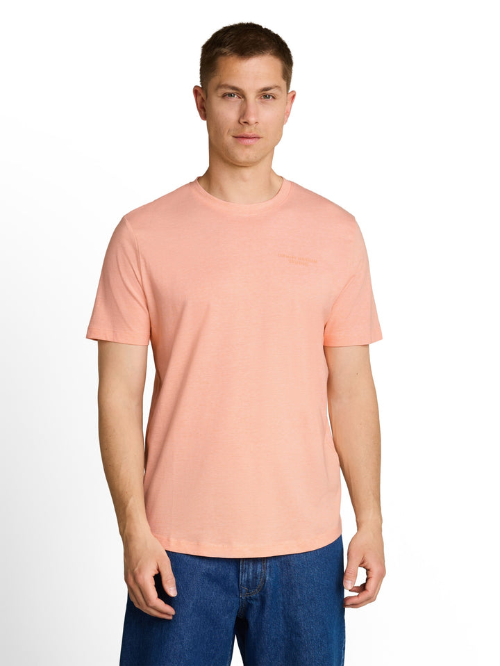 rounded hem finestripe t-shirt, peach orange white fine stripe 40342 Bild 5