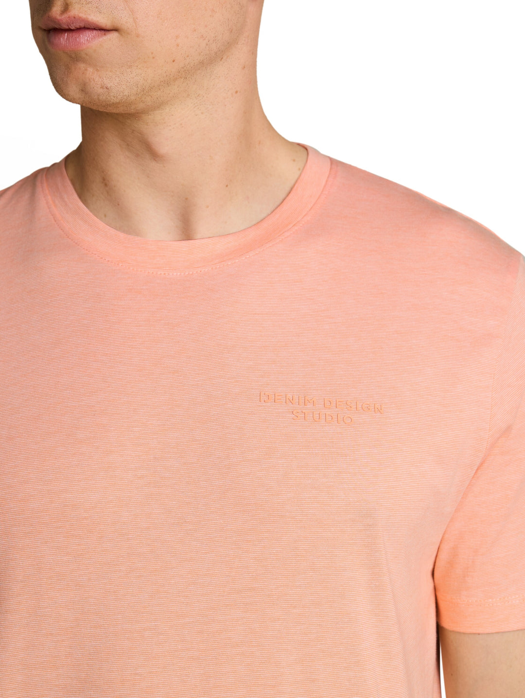 rounded hem finestripe t-shirt, peach orange white fine stripe 40342 Bild 6