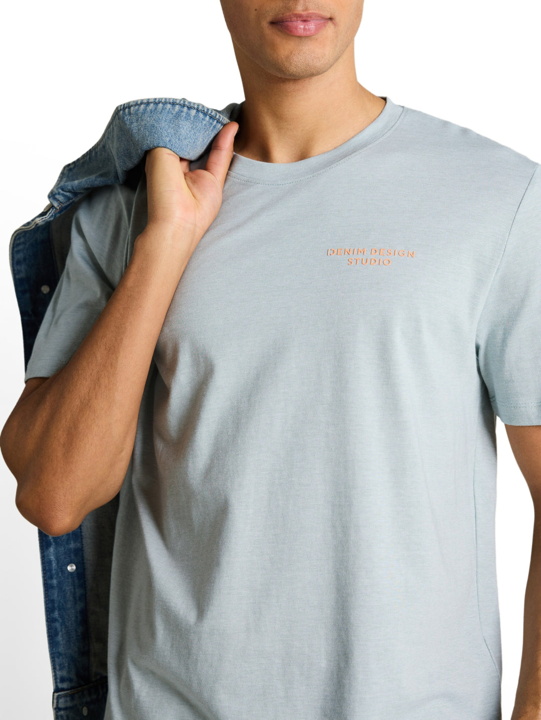 rounded hem finestripe t-shirt, green white fine stripe 40343 Bild 6