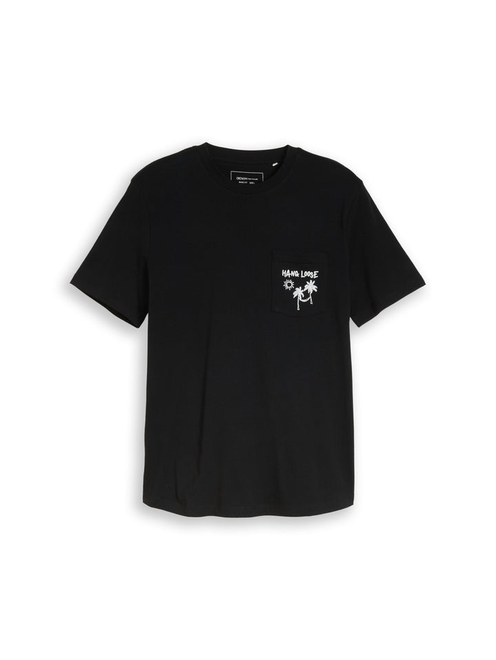 rounded hem pocket t-shirt, Black 29999 Bild 1