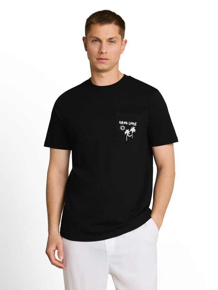 rounded hem pocket t-shirt, Black 29999 Bild 5