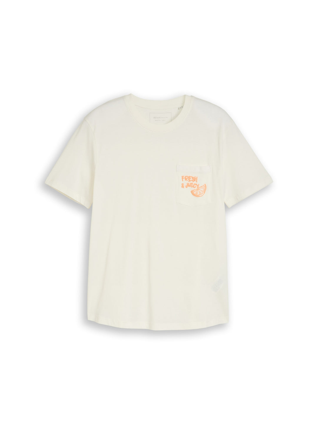 rounded hem pocket t-shirt, Wool White 12906 Bild 1