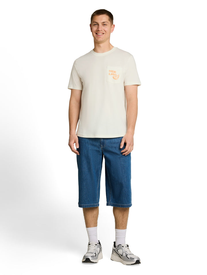 rounded hem pocket t-shirt, Wool White 12906 Bild 3