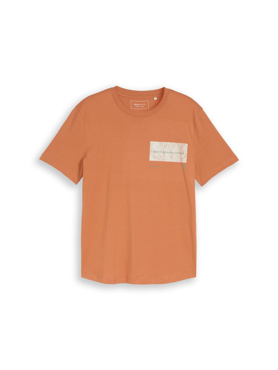 rounded hem printed t-shirt, faded copper orange 38322 Bild 1