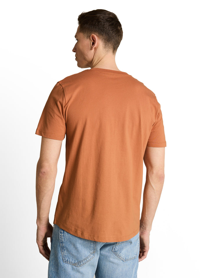 rounded hem printed t-shirt, faded copper orange 38322 Bild 4