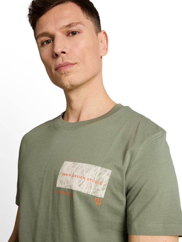 rounded hem printed t-shirt, Sea Spray 10427 Bild 5