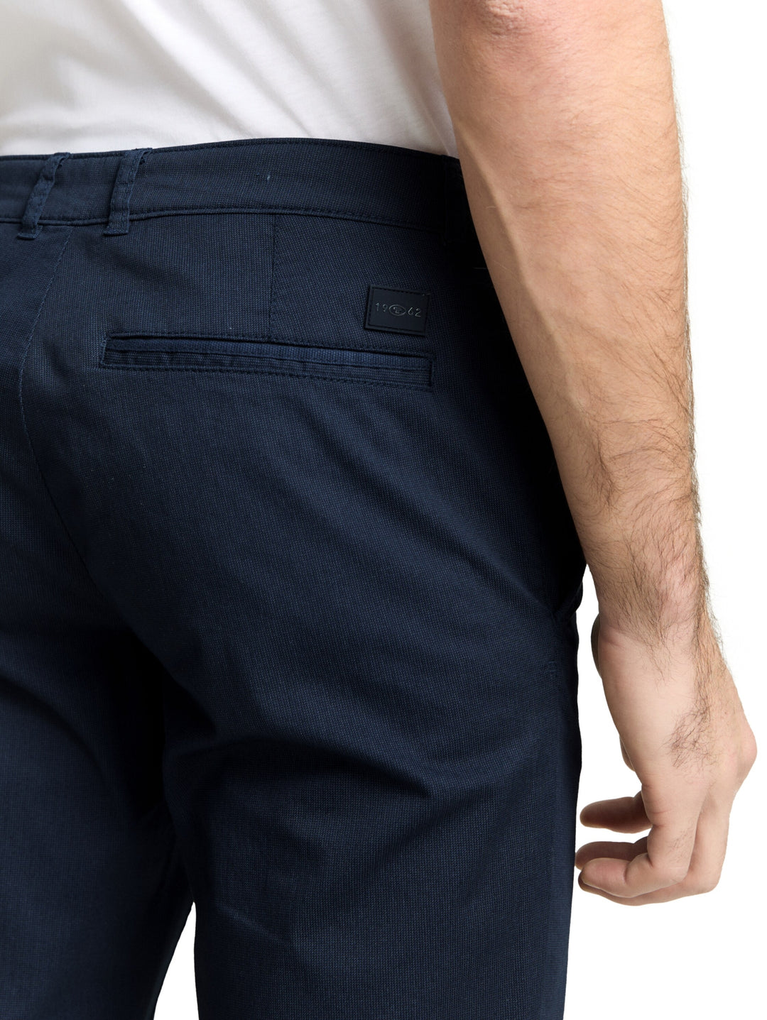 slim printed chino, navy mini geometric print 39608 Bild 6