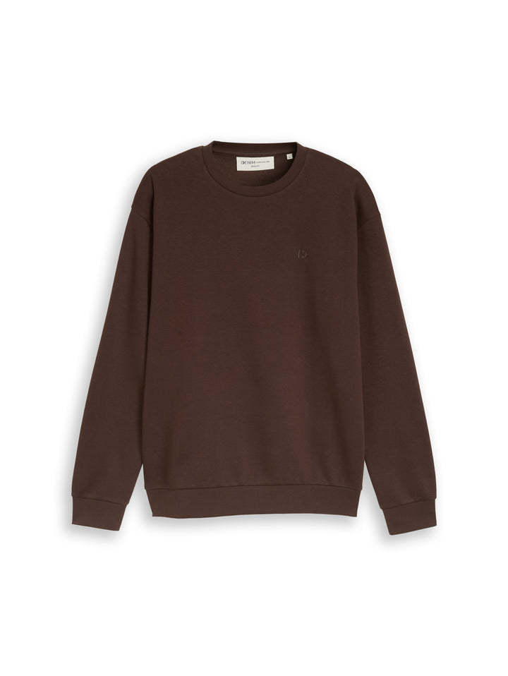 solid crew neck sweatshirt, cool dark brown 40514 Bild 1