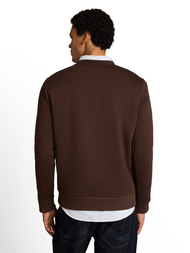 solid crew neck sweatshirt, cool dark brown 40514 Bild 4