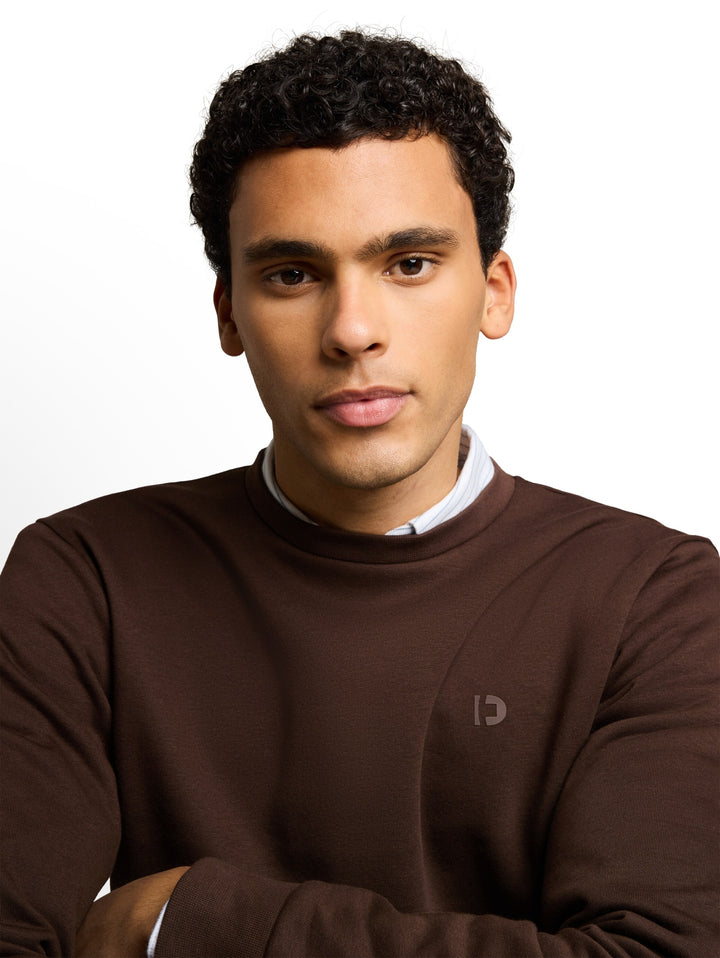 solid crew neck sweatshirt, cool dark brown 40514 Bild 5
