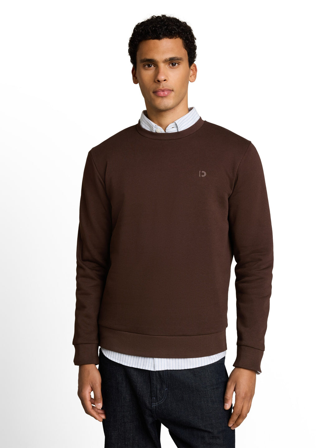 solid crew neck sweatshirt, cool dark brown 40514 Bild 6