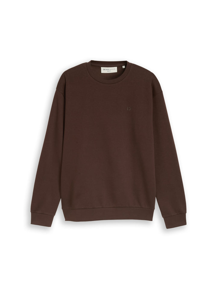 solid crew neck sweatshirt, cool dark brown 40514 Bild 7